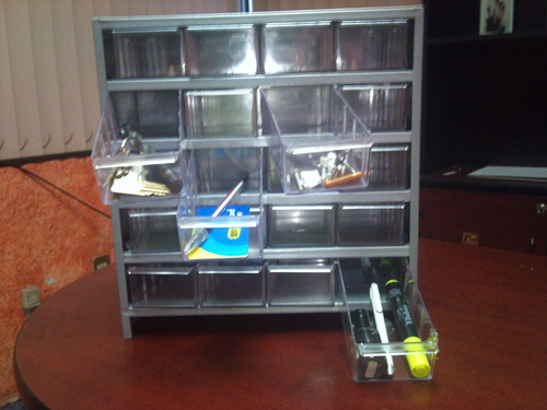3 Pza Organizador De Metal Para Cosas Pequeñas C/20 Gavetas