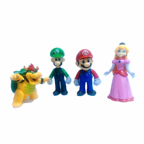 Set Juguetes Super Mario Bros 4 Figuras