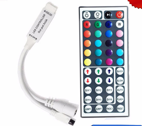 Controlador Mini  De Rgb 44 Botones Para Tiras De Led 5050