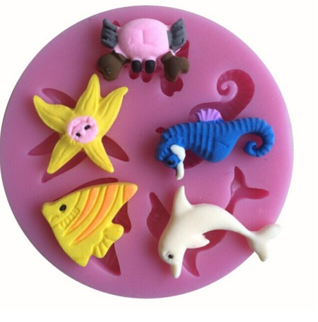 Molde De Silicona De Animales Marinos Para Fondant