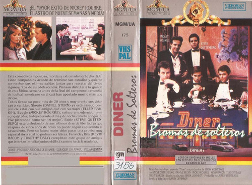 Diner Vhs Steve Guttenberg Mickey Rourke Kevin Bacon Mgm