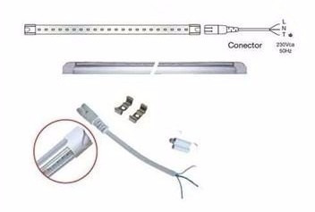 Imagen 3 de 6 de Tubo Led T8 8w 60cm Artefacto Incluido Armado