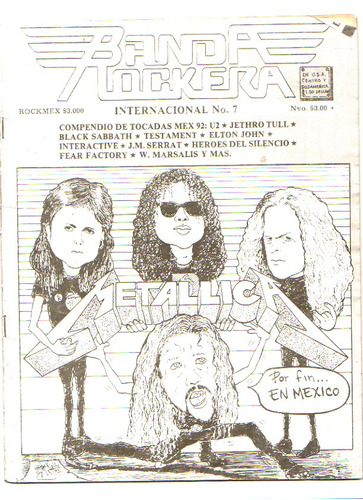 Revista Banda Rockera Internacional Con Metallica En Portada