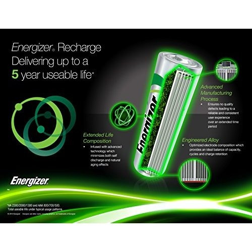 Energizer Recarga Valor Cargador Con 4 Aa Nimh Recargables P