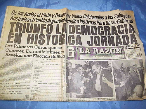 Clipping Asunción De Raúl Alfonsín Varios Días Y Diarios
