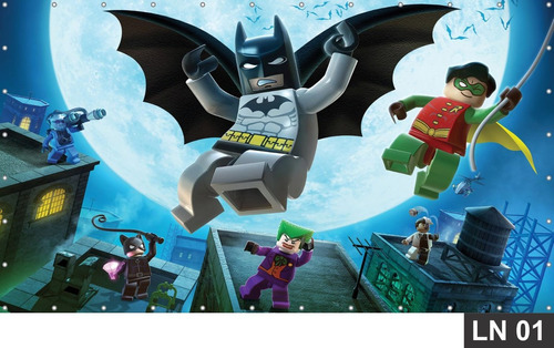 Painel De Festa Aniversário Batman Lego 3m² Lona 