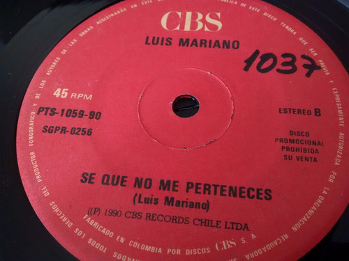 Vinilo Single De Luis Mariano - Y Yo Me Enamore( N71