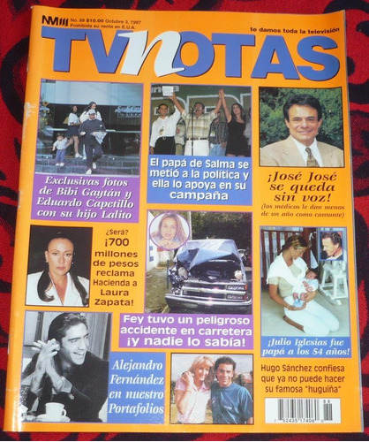 Alejandro Fernandez En Portafolios De Tv Notas Octubre 1997