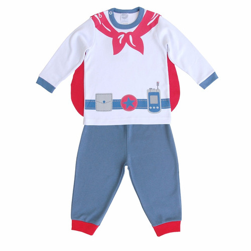 Pijama Infantil Suedine Heroi 6-9 M, 9-12 M, 1 E 2 Piu-piu