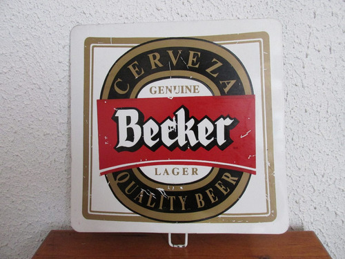 Antiguo Afiche Publicitario Cerveza Becker Para Decorar Bar