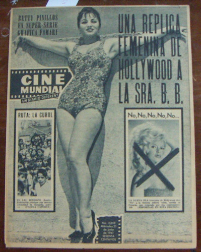 Revista Cinemundial, Betty Pinillos, Brigitte Bardot