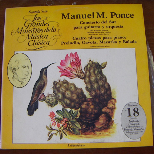 Clásica, Manuel Ponce, Lp 12', Hecho En México.