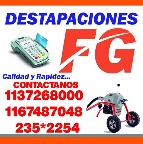 Imagen 3 de 6 de Destapaciones Cañerias,cocinas,baños,cloacas C/maquina