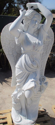 Escultura  En Mármol - Angel Del Otoño
