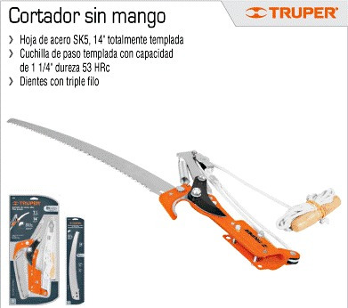 Cortador Para Ramas Altas Sin Mango Truper Jardin 18401