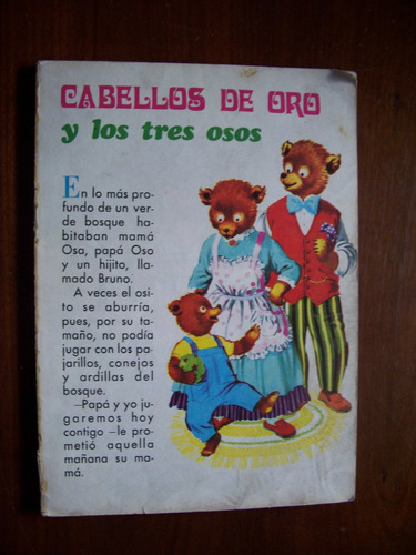 Cabellos De Oro Y Los Tres Osos-cuento-no Tiene Las Pastas