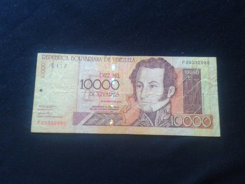 Billete Venezuela Diez Mil Bolivares 2004