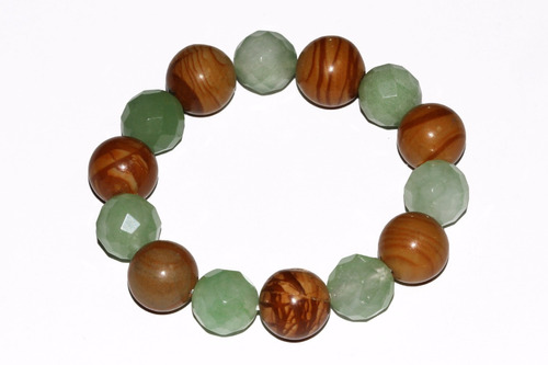 Pulsera Piedra Natural Jaspe Rayado Aventurina Verde Ppn403