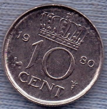 Holanda 10 Cents 1980 * Juliana I *