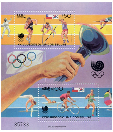 Imagen 1 de 1 de Bk41 Block Souvenir Xxiv Juegos Olimpicos Seul 1988