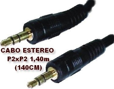 Cabo Auxiliar Stereo P2xp2 Mp3 Mp4 iPod Carro Som Pc Note P1