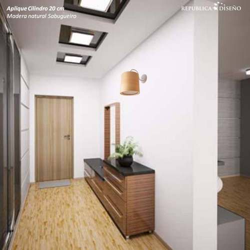 Aplique Pared Cili 20x20cm Madera Sabugueiro Diseño Nordico