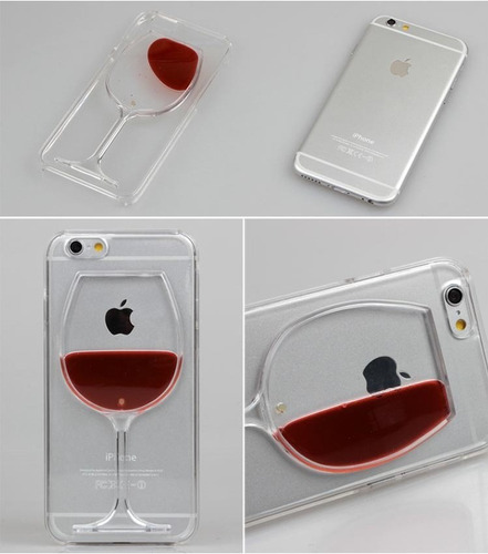 Carcasa Case Copa De Vino Liquido Transparente iPhone 6, 6s