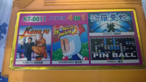 Fita Multijogo Nes 4 Em 1 Bomberman Kung Fu Gradius Pinball