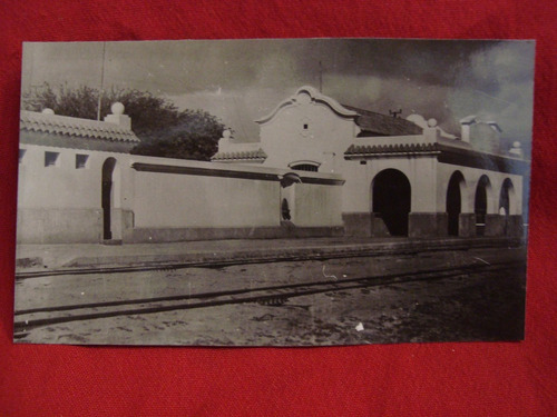 Antigua Fotografía Locomotora Tren La Rioja Estacion