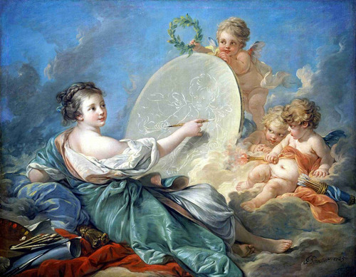 Lienzo Canvas Rococó Alegoría De La Pintura François Boucher