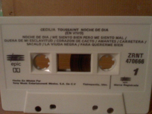 Cecilia Toussaint Noche De Dia Cassette + Cd Transfer Gratis