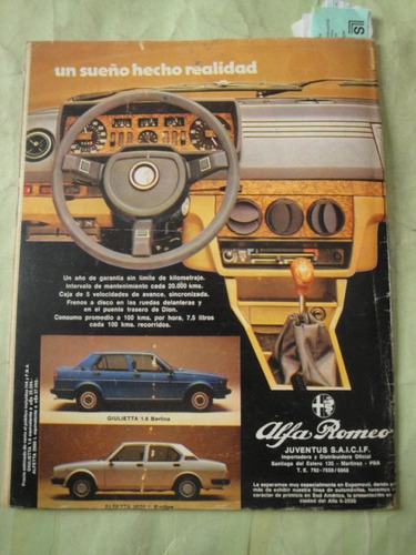 Publicidad Alfa Romeo Giulietta - Alfetta  Año 1979