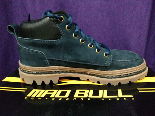 Bota Mad Bull Trail Couro Nobuck Azul Marinho Madbull Tenis