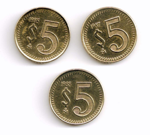 Serie De 3 Monedas De 5 Pesos