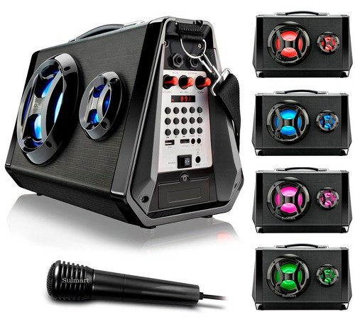 Caixa De Som Amplificada Bluetooth Karaoke Multilaser Sp217