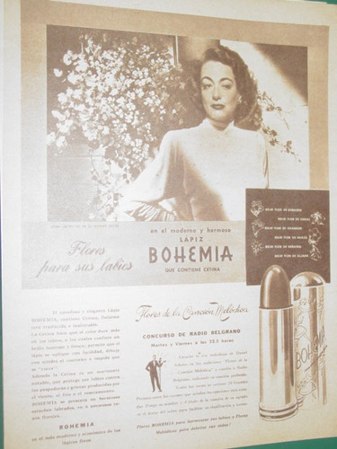 Publicidad Lapiz Labial Labios Bohemia Flores Para Labios