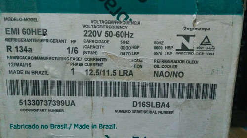 Motor Para Refrigeradoras Marca Embraco R 134a, 220v Nuevos