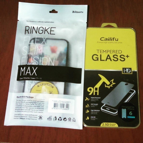 Protector iPhone 6s / 6 Ringke Black Nitido +vidrio Templado