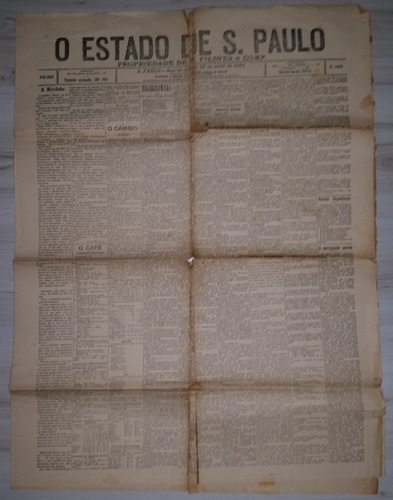 Raro Jornal O Estado De São Paulo 24 De Julho De 1901