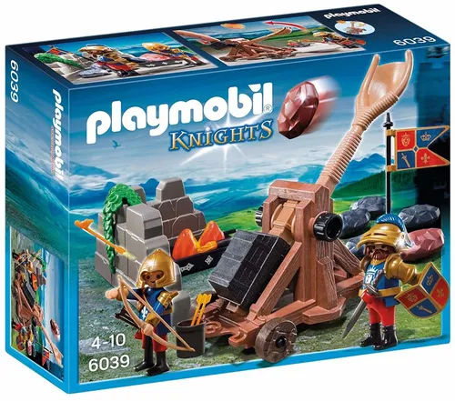 Playmobil 6039 - Caballeros Reales Del Leon Con Catapulta
