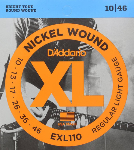 Cuerdas D'addario Exl 110 Calibre 10-46, Guitarra Eléctrica