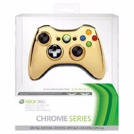 Controle Xbox 360 Sem Fio Dourado Wireless Chrome Series