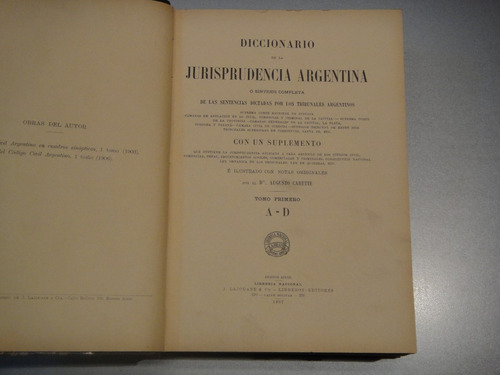 Diccionario De La Jurisprudencia Argentina 1907/09