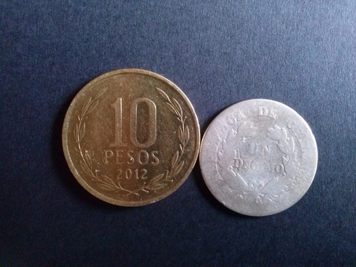Moneda Chile Un Décimo 1881 Plata (c1)