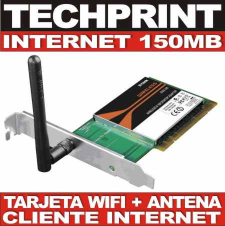 Pci Wifi D-link 150 Mb Cliente Internet Gratis Antena Omni