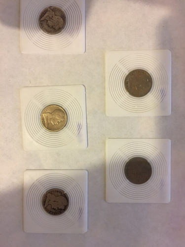 Lote De 5 Monedas De 5 Centavos Antiguas De Colombia