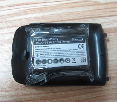 Imagen 1 de 6 de Bateria Doble Capacidad Para Blackberry Curve 8520 Con Tapa