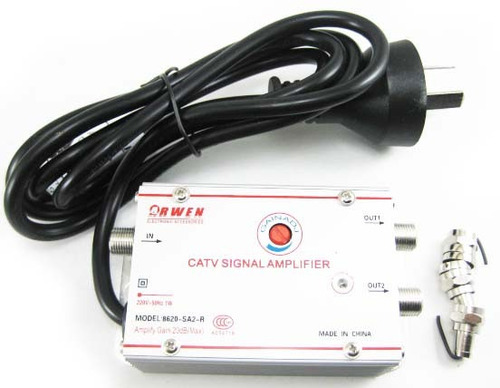 Amplificador De Antena Catv 20 Db 2 Salidas C/control Gananc