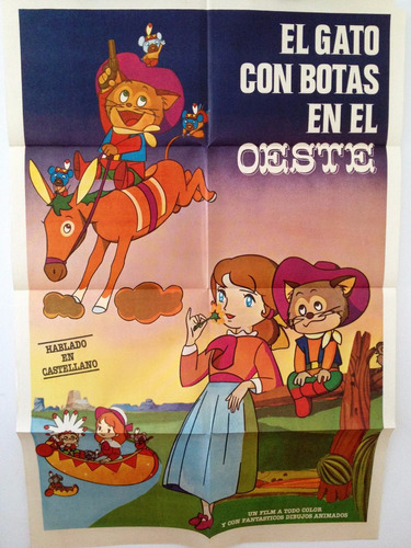 Afiche De Cine Original - El Gato Con Botas En El Oeste