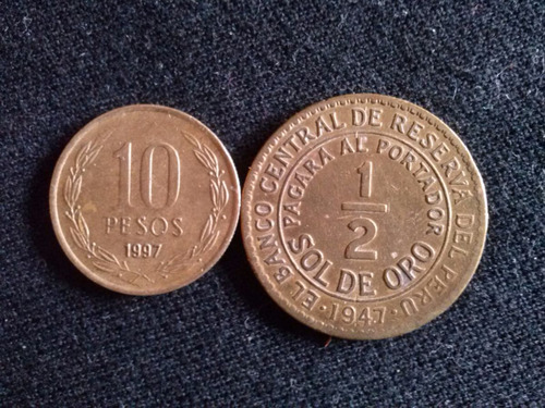 Moneda Perú 1/2 Sol De Oro Bronce 1947 (c19)